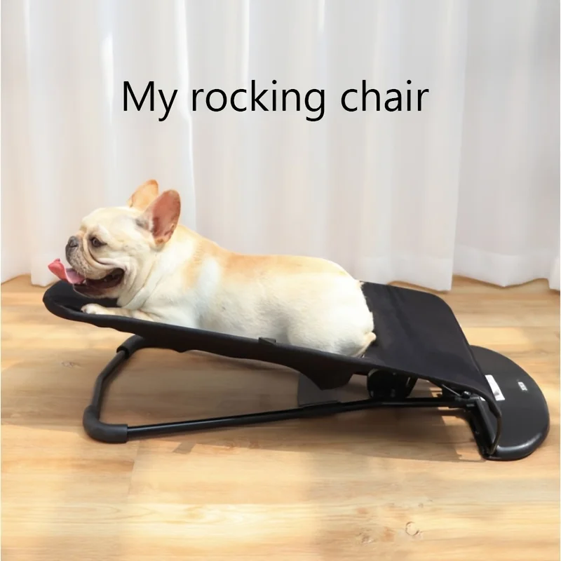 

New thickened mattress, foldable and height-adjustable rocking pet bed, suitable for medium and small-sized dogs, checkered pattern breathable mesh hammock, suitable for all seasons, soothing rocking dog bed, perfect for rest, sleep and sunbathing