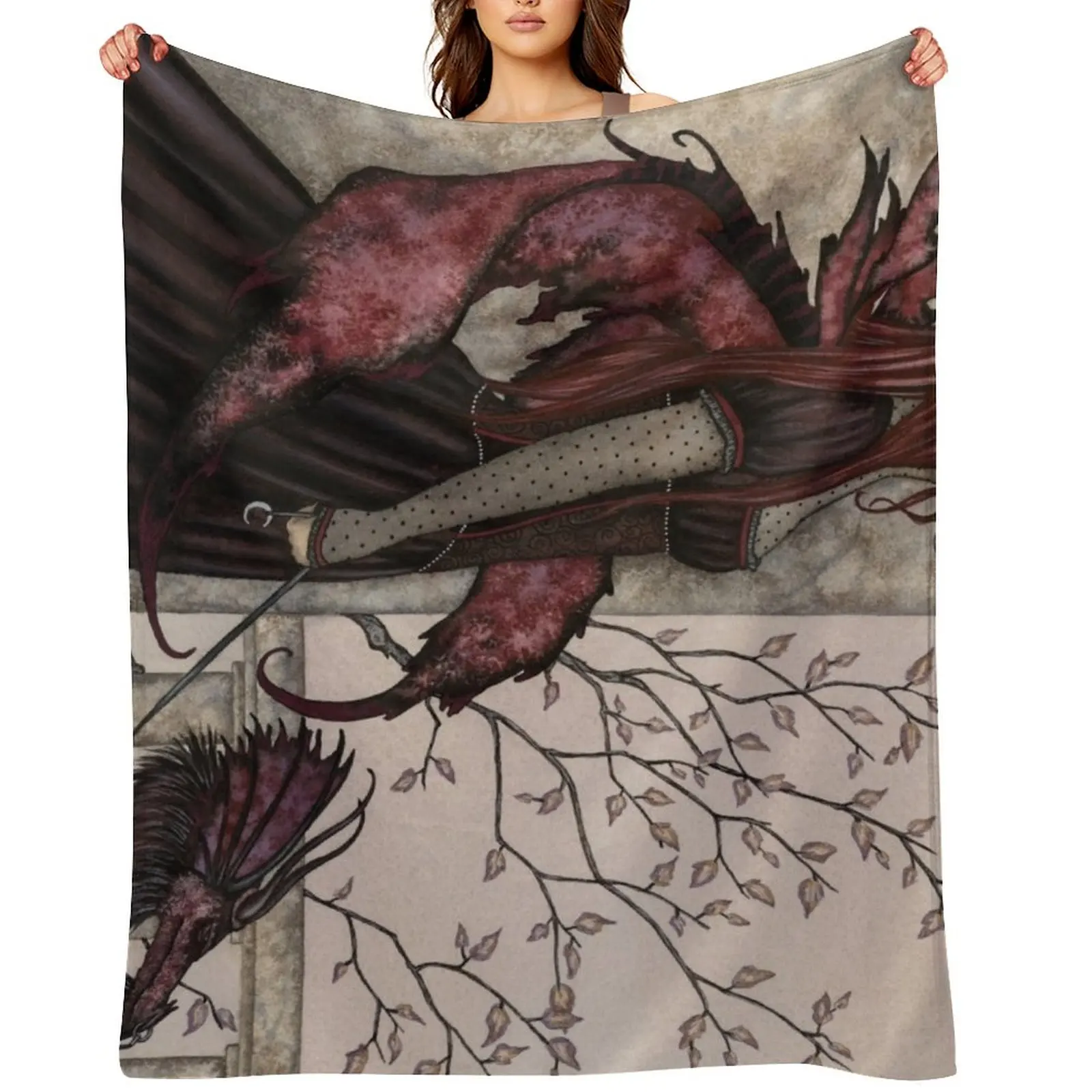 

Fairy Goth Throw Blanket Vintage Hair For Baby Flannel Fabric Blankets