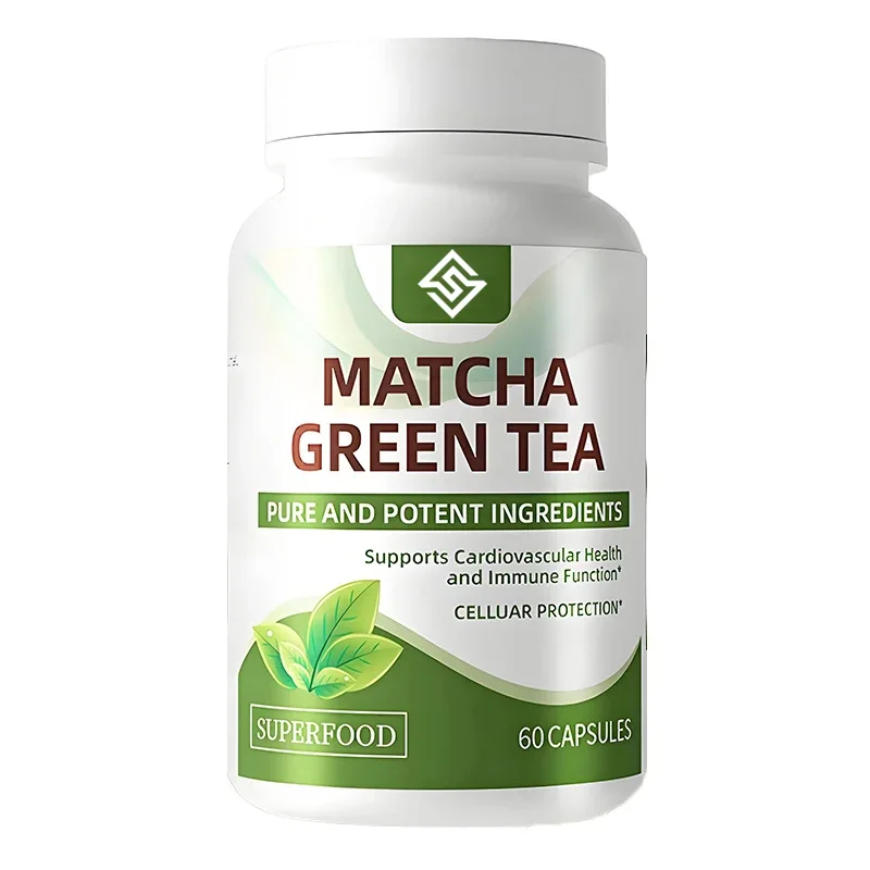 Matcha Green Tea Vegetarian Capsules Promote Digestion And Relieve Fatigue, Appetite, Tea Polyphenols 60 Capsules