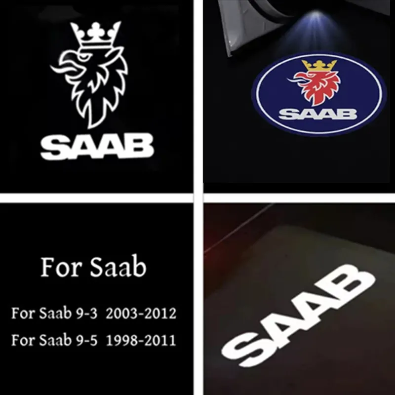 Proyector de logotipo de puerta de coche, accesorios de luz de bienvenida de sombra fantasma para Saab 93 9-3 2003 2004 2005-2011 2012 Saab 95 9-5 1998-2011
