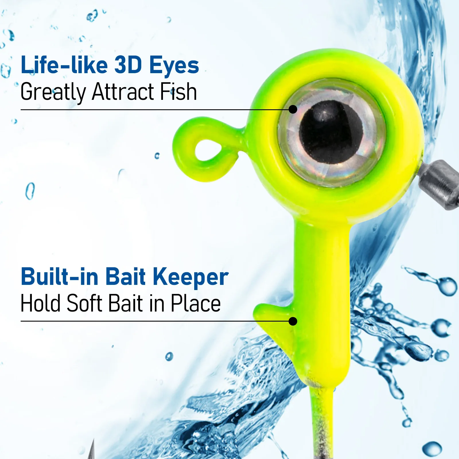 Underspin Jig Head con Spinner Blade para Crappie y Bass - imagen 2