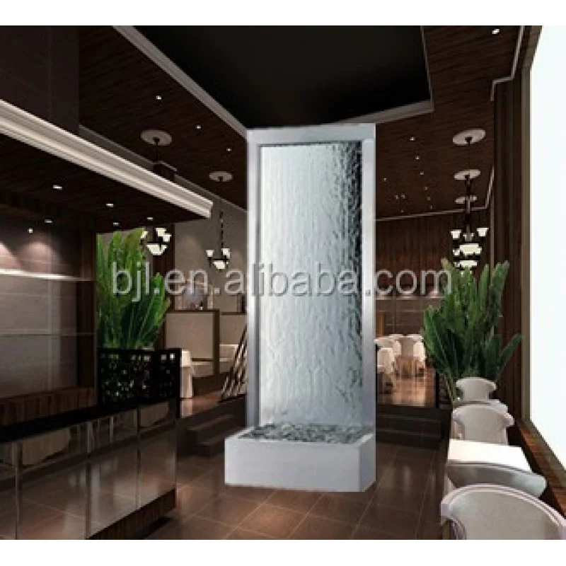 Custom. garden decoration stainless steel glass mirror waterfall fountain wall