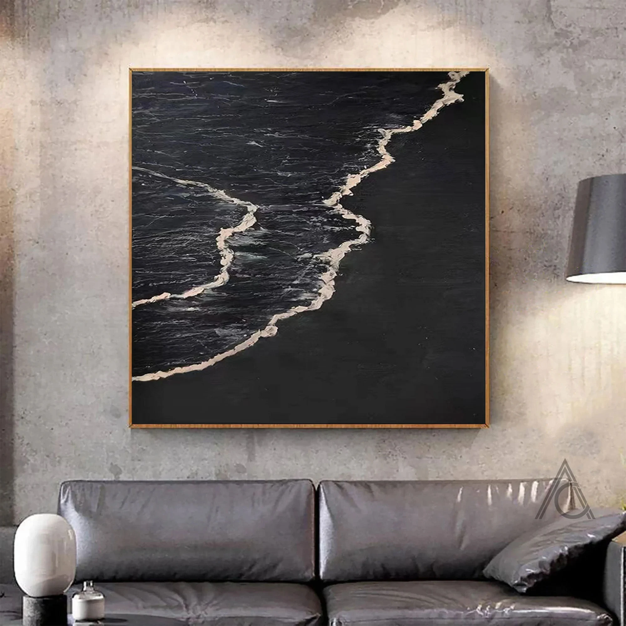 الاسكندنافية المعاصرة البحر الأسود مجردة جدارية كبيرة الحجم أبيض وأسود كلاسيكي اللون مخطط تصميم الأزياء جدار ديكور فني