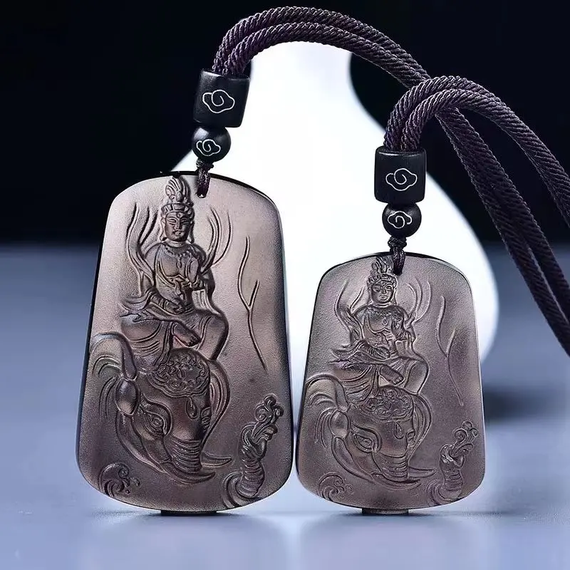 

Ice Obsidian Benmingfo Pendant Hyun Bodhisattva Dragon Snake Zodiac Necklace Year of Birth Gifts for Men and Women Lucky Jewelry