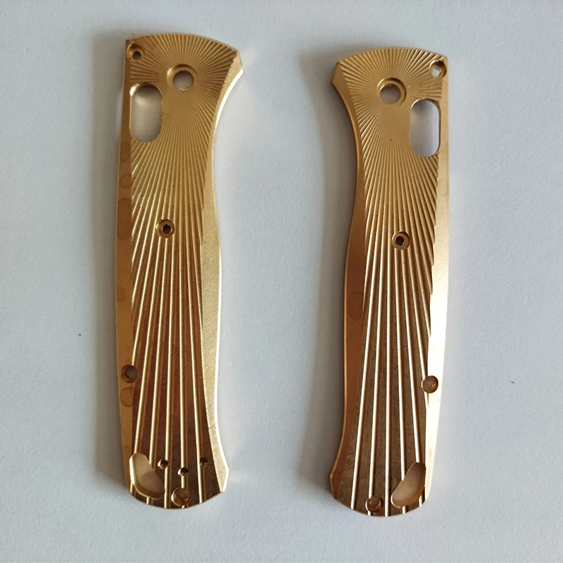 CNC Knife Brass Handle Patches Scales For Genuine Benchmade Bugout 535 Knives Grip DIY Make Replace Accessories Parts