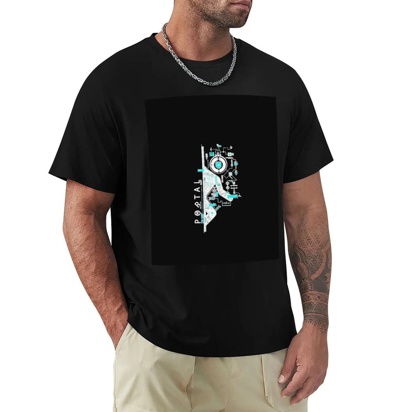 Portal 2 Art T-Shirt Basic Lightweight Short Sleeve Tee