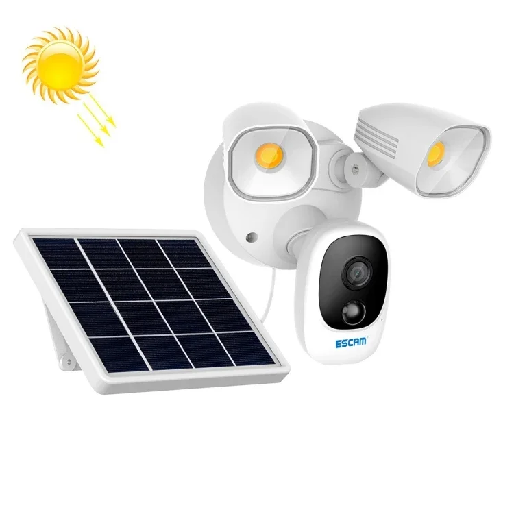 Solar Powered 1000LM Floodlight Wireless Camera with Solar Panel & 12000mAh Rechargeable Battery,