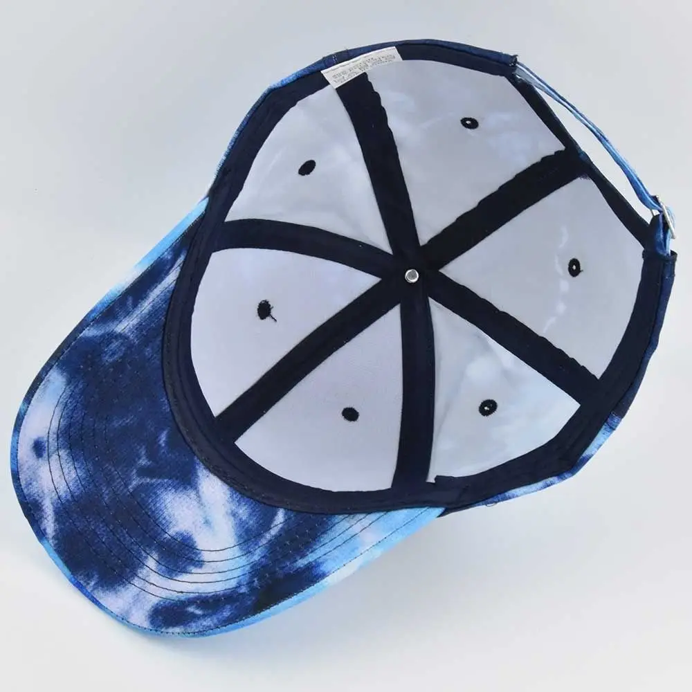 Gorra de béisbol de algodón con estampado Tie Dye, gorra con visera ajustable, visera Multicolor de Hip hop, Verano