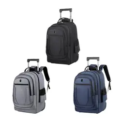 Rolling Backpack Hidden Lever Suitcase Bag for Business Travel Camping