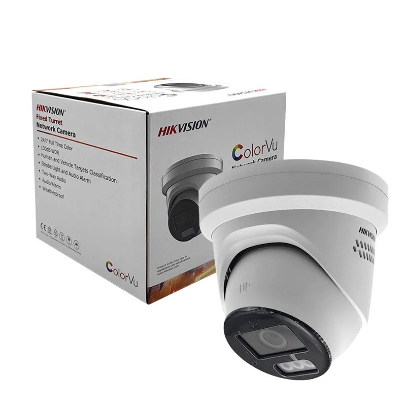 Hikvision 4MP 8MP ColorVu Câmera Áudio bidirecional Luz de aviso sonoro Câmera IP de segurança DS-2CD2347G2-LSU/SL DS-2CD2387G2-LSU/SL