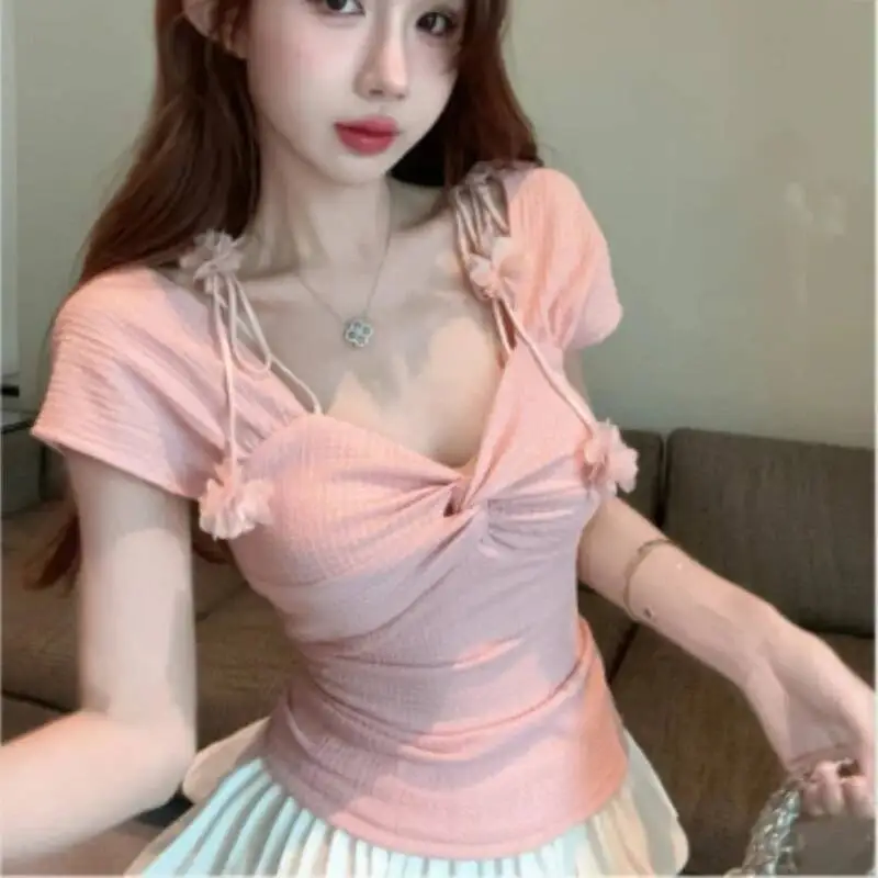 Schlankes weibliches Top, sexy Damen-T-Shirt, Alo-Trend-Kleidung, Pulovers, koreanische beliebte Kleidung, Yk-Bewertungen, viele hohe Qualität