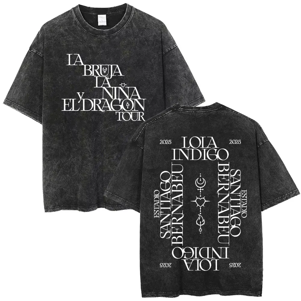 

Retro Washed Lola 2025 Tour T Shirts Men Women Casual Vintage Cotton T-shirts Fashion Pop Music Short Sleeve Oversized T-shirt