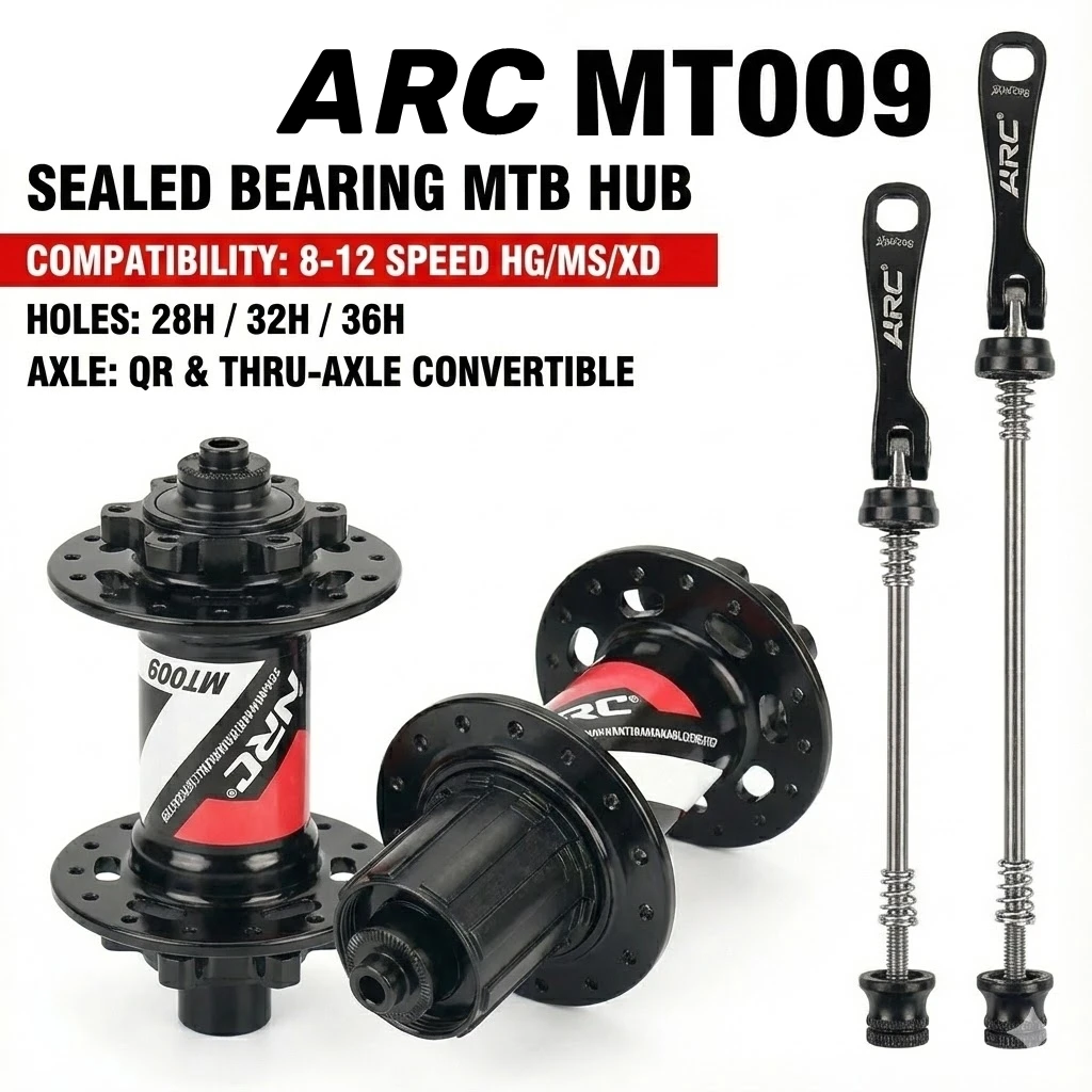 

ARC 009 Bicycle Hub Mountain Bike MTB Hubs 6 Pawls 114T Loud Sound 4 NBK Sealed Bearings 28 32 36 Holes Disc Brake QR Thru Axle