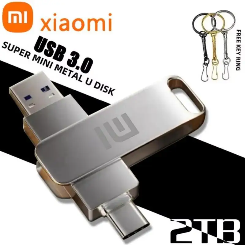 Xiaomi-MIJIA USB 3.0 Flash Drive, Tipo-C U Disk, Caneta de Alta Velocidade, SSD Portátil, 1TB, 2TB, 16TB, Laptop, Computador