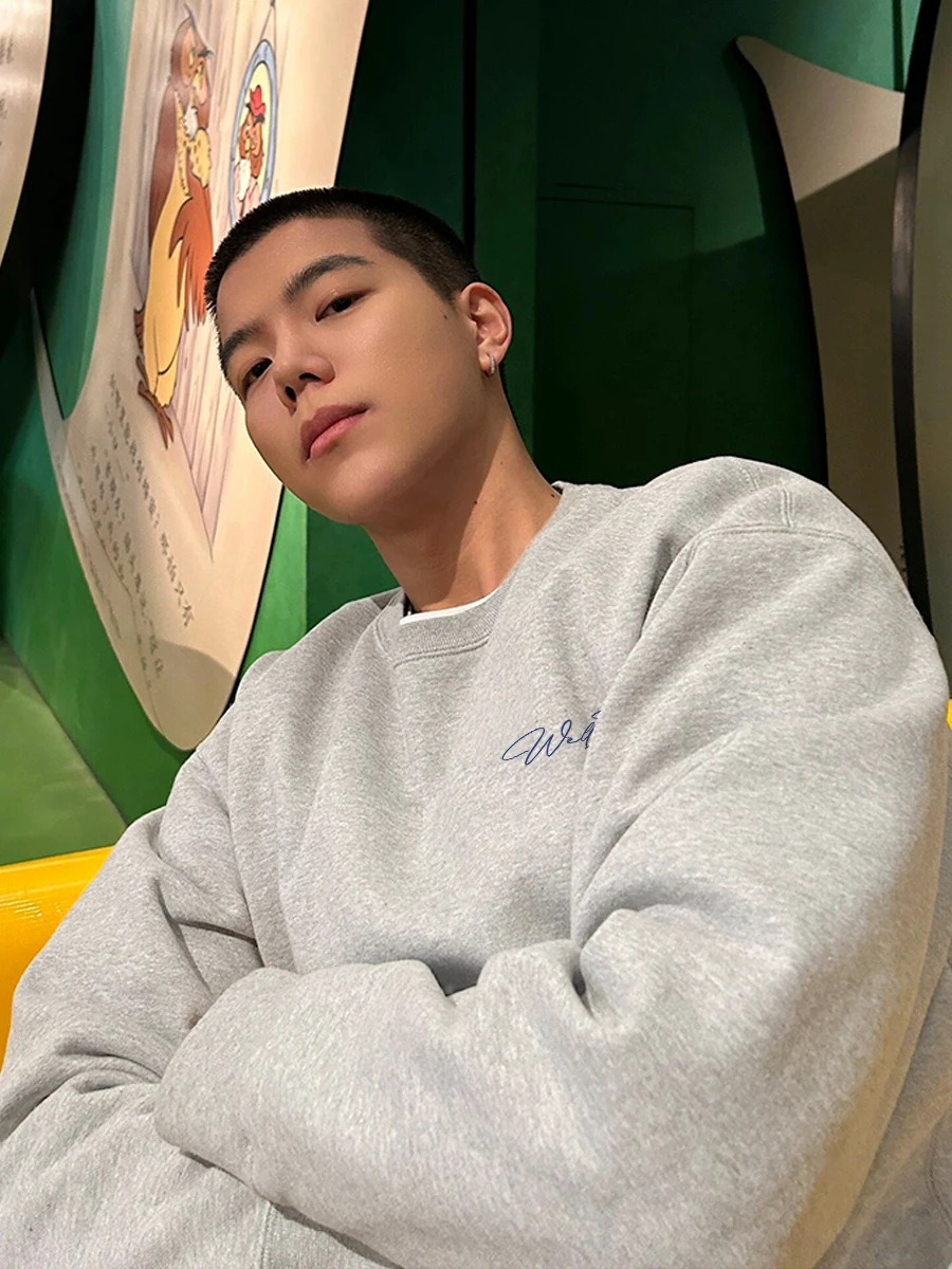 

Loose Fit Cotton Hoodl Sweatirt ex round Ne Long Sve Warm Winter Faion Casual American Sle for Couples