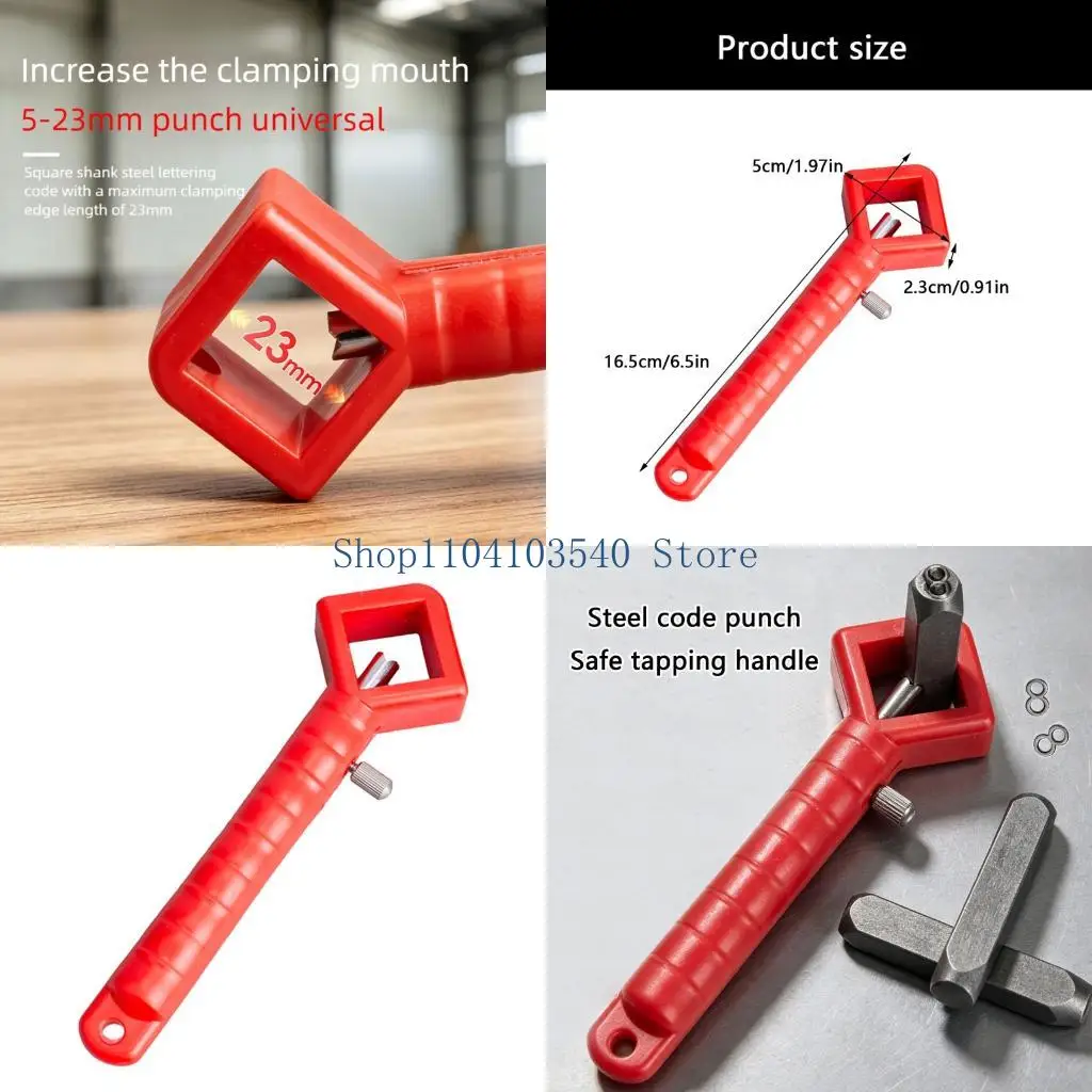 02DC Metal Marking Holder with Textured Grip Handle, Manual Impact Tool for Quick Changes and Controlled Hand Positioning in