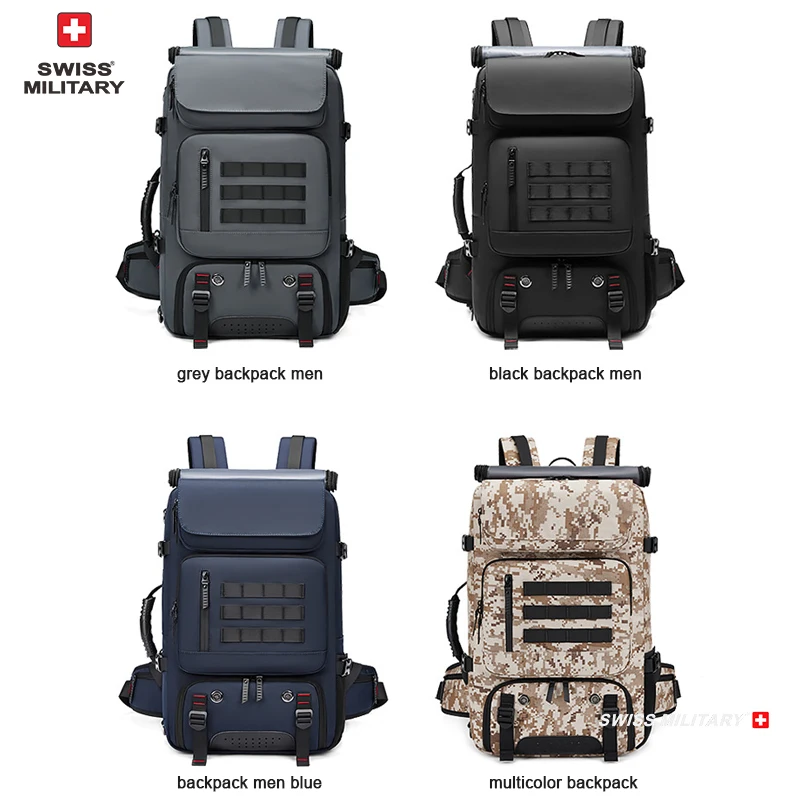 SWISS MILITARY Men Travel Backpack Waterproof 17 Inch Business Laptop Backpack Outdoors Climbing Anti-theft Luggage Bag Mochila