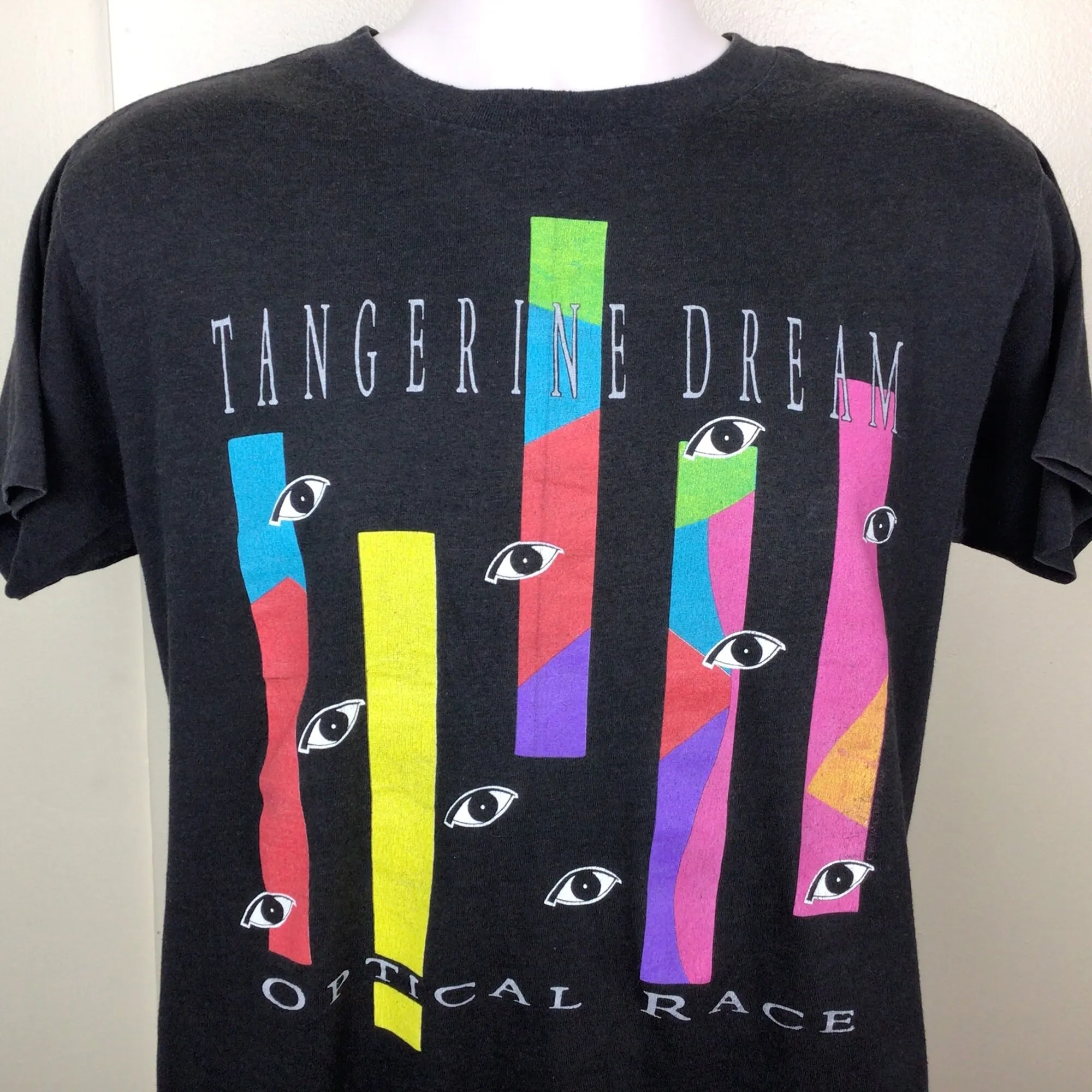 Vtg 1988 Tangerine Dream Optical Race Concert TShirt M/L 80s Electronic Music Krautrock Band