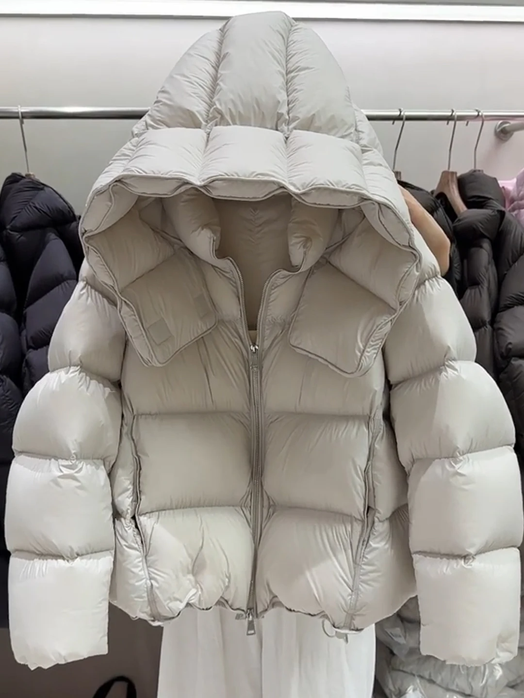 Koreaanse Sle Dames ort Capuchon Down Jaet Thiened Winterjas Faionable ular ket Design Urban Casual Warm