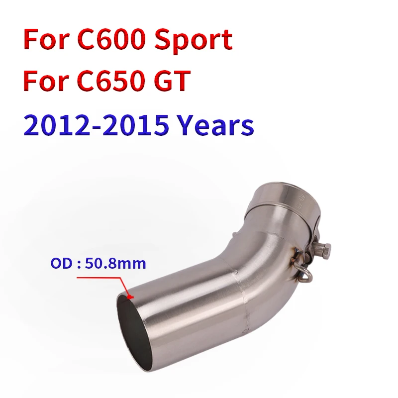 Motorcycle Exhaust Middle Link Pipe Slip On For BMW C650 Sport C650GT 2016 - 2020 C600 Sport 2012 - 2015 Muffler Modified Escape