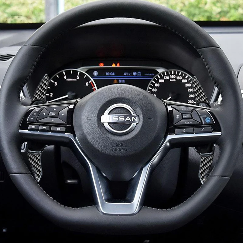 พวงมาลัยรถยนต์ DSG Shift Paddle Extender คาร์บอนไฟเบอร์ Shifter สติกเกอร์สำหรับ Nissan Altima Platinum SR SL Juke Qashqai Rogue