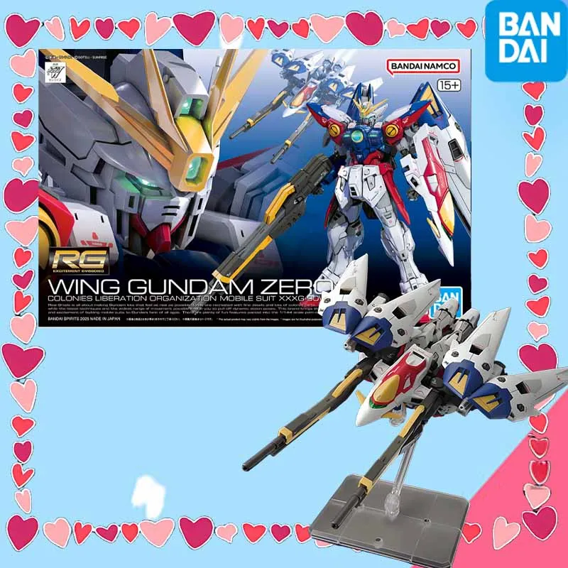 Bandai – figurine originale GUNDAM RG 1/144 WING GUNDAM ZERO, haute qualité, modèle d'assemblage, jouets, modèle à collectionner, cadeaux