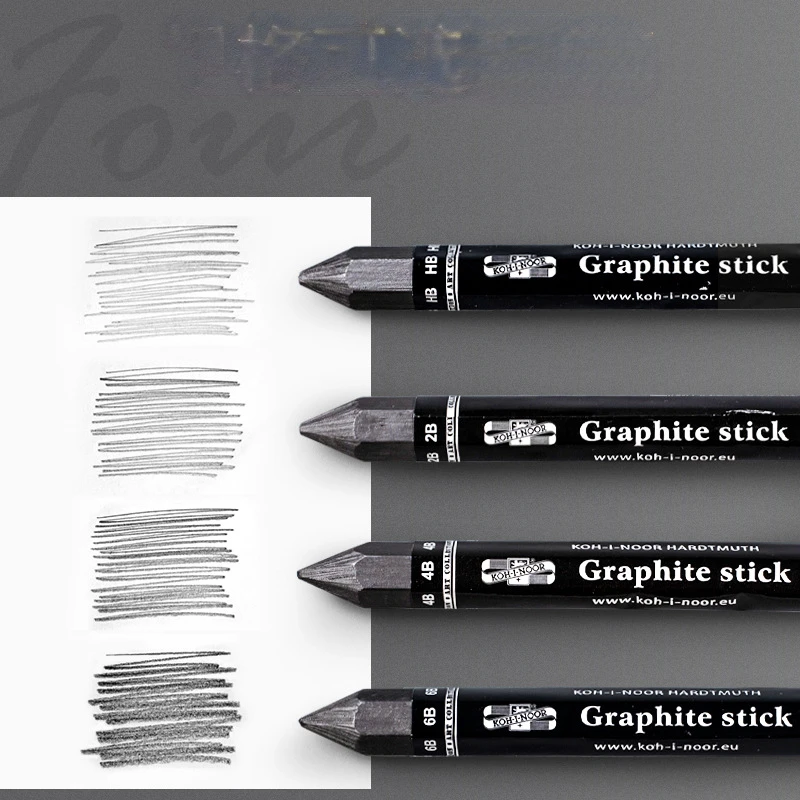 HB/2B/4B/6B Sketching Charcoal Pencil Thickened Art Student Sketching Drawing Graphite Pencil Wood-free Hexagonal Art Supplies