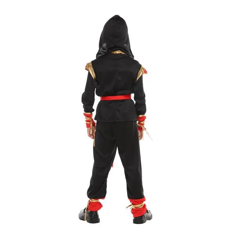 Kids Child Red Black Boys Ninja Hoody Costume Fancy Carnival Purim Halloween Costumes