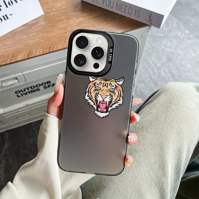 

Tiger head pattern phone case for iPhone 16 15 14 13 12 11 Pro/ Max/Plus shock-proof rear cover anti-fingerprint