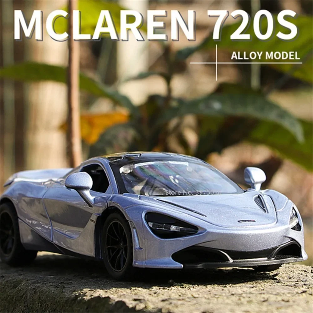 1:32 Scale McLaren 720S Alloy Sports Car Model Diecast Toy Vehicles Metal Simulation Sound Light Model Collection Children Gifts