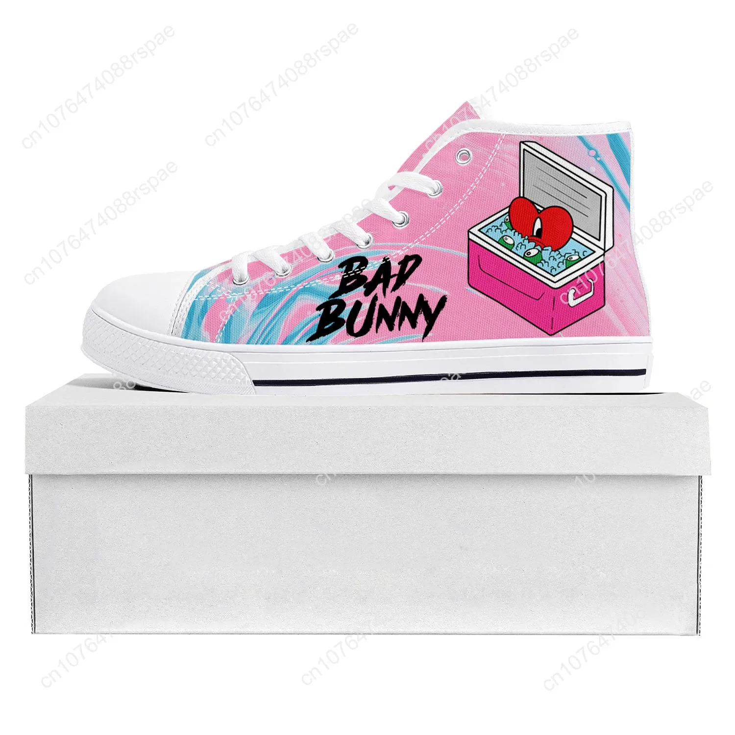 Bad Bunny High Top Sneakers Herren Damen Teenager Benito Antonio Martínez Ocasio Canvas Sneaker Paar Schuhe hochwertige Schuhe