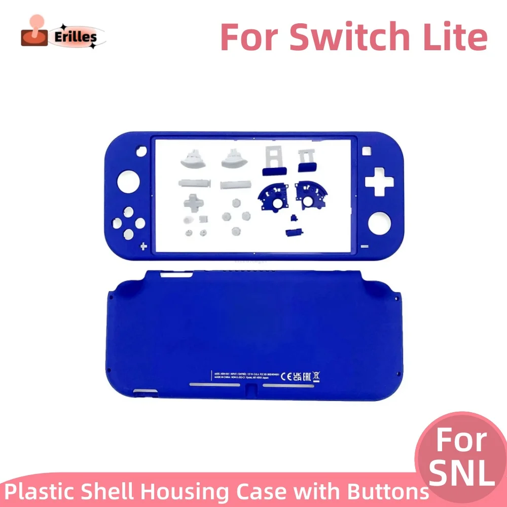 

Сменный пластиковый корпус и кнопки для консоли Nintendo Switch Lite, передняя и задняя крышка лицевой панели - синий