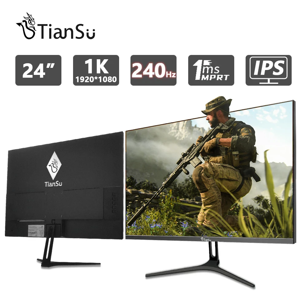 TIANSU 24-Zoll-Monitor 240 Hz 1k Gaming-Laptop 2k Computermonitor 144 Hz HDMI billiges Laptop-Display 2560 * 1440 IPS tragbarer Monitor
