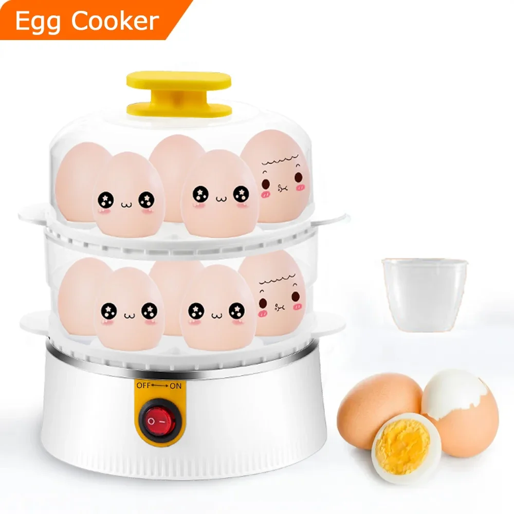 

Mini electric children office worker For Household Double layered hard boiled Eggs Boiling Steamer Machine rapid Egg Cooker