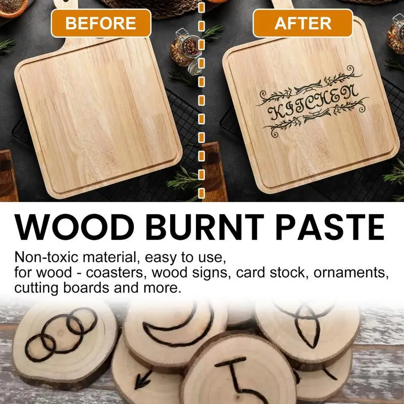 Wood Burning Gel Easy to Apply Burn Paste for Jue Fish Wood Craft Combustion Gel Multifunctional DIY Pyrography Accessory Paper