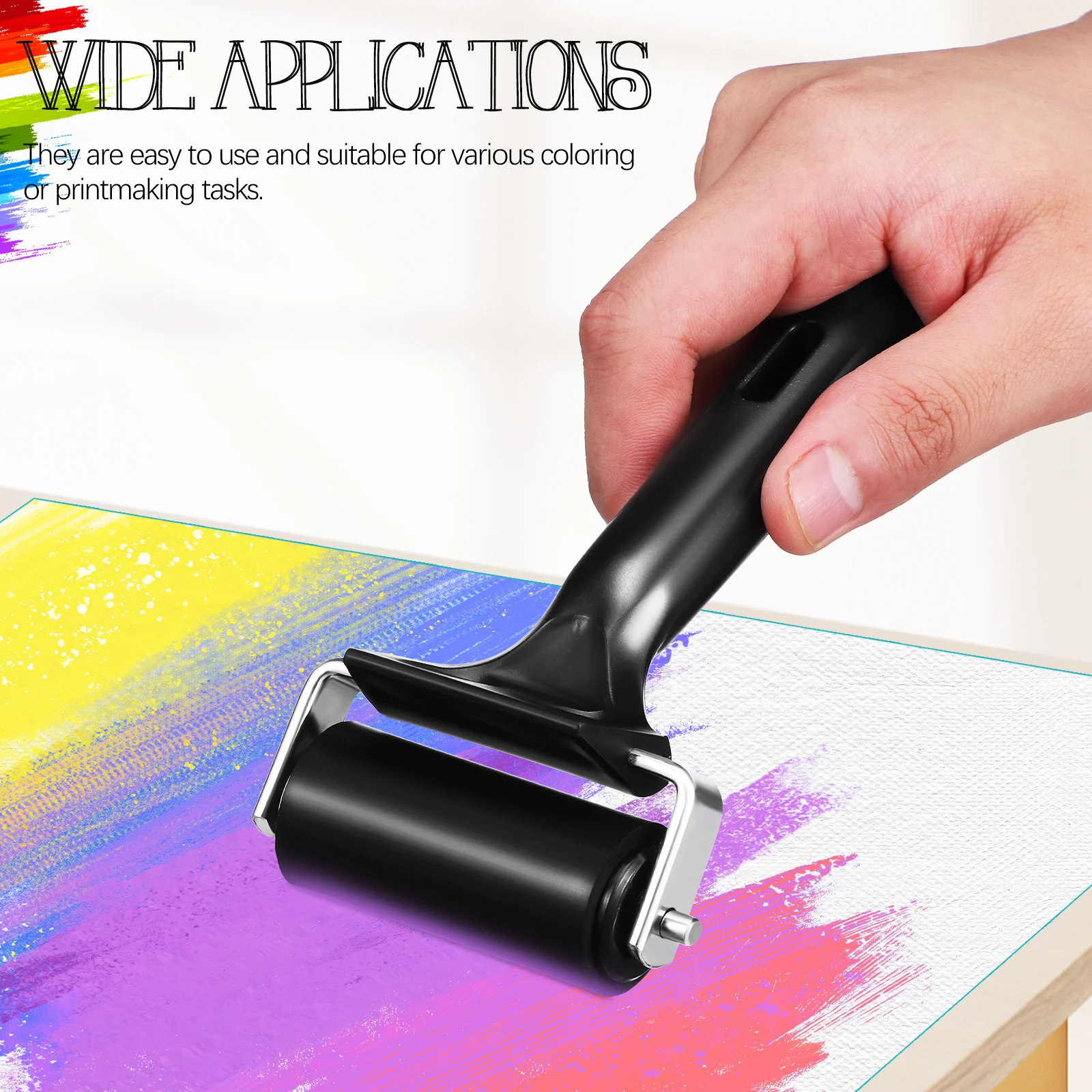 

2Pcs Thick Rubber Rollers Rollers Smooth Surface Craft Printmaking Stamping Glue Tools Roller Craft Roller