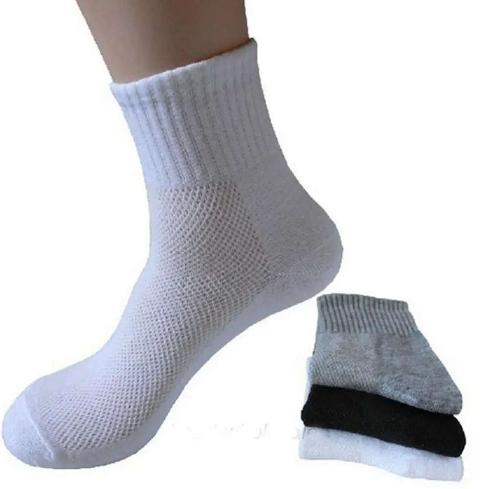 Chaussettes en coton doux pour hommes, 1 paire, en maille, pour athlétisme, sport, gym, décontractées, pour l'été