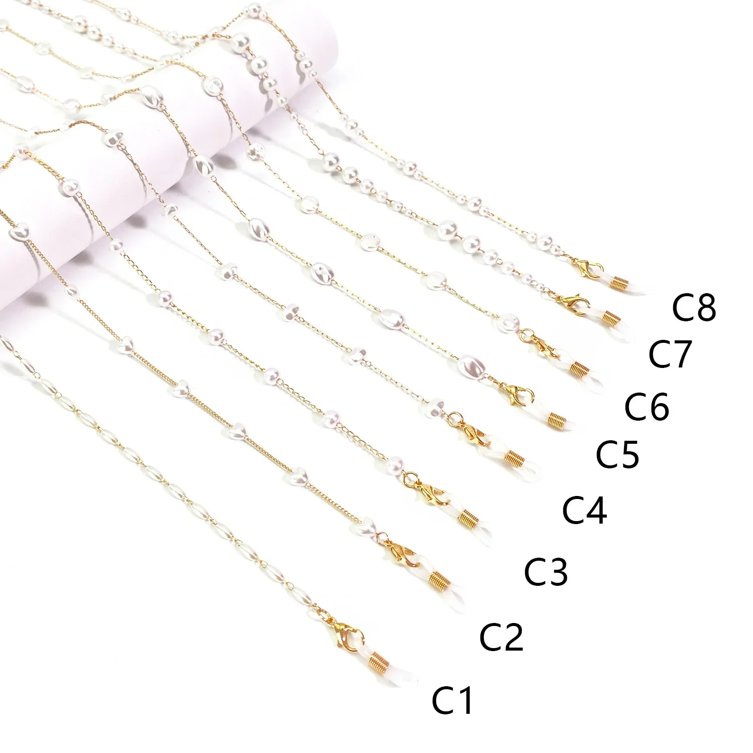 Metallperlen-Brillenkette Retro Farbbeständige Kupferkette Handgefertigter Geometrischer Sonnenbrillenriemen Anti-Verlust Brillenkordel