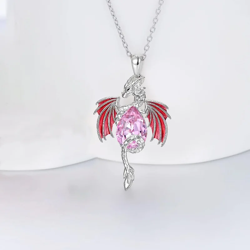 Damenmode-Schmuck, Kristall-Herz-Halskette, fliegende Drachen-Anhänger, Halsketten, Schmuck, Schlüsselbein-Kette, Choker, Geschenke – Detail 11