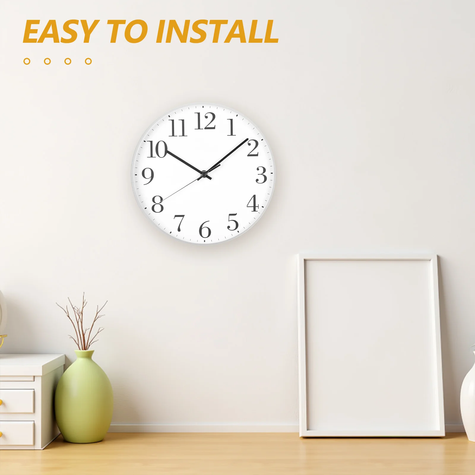 

12-Inch Wall Clock Frame Quartz Clock Enclosure Metal Plastic Back Cover Easy Install DIY Repair Parts Accessories