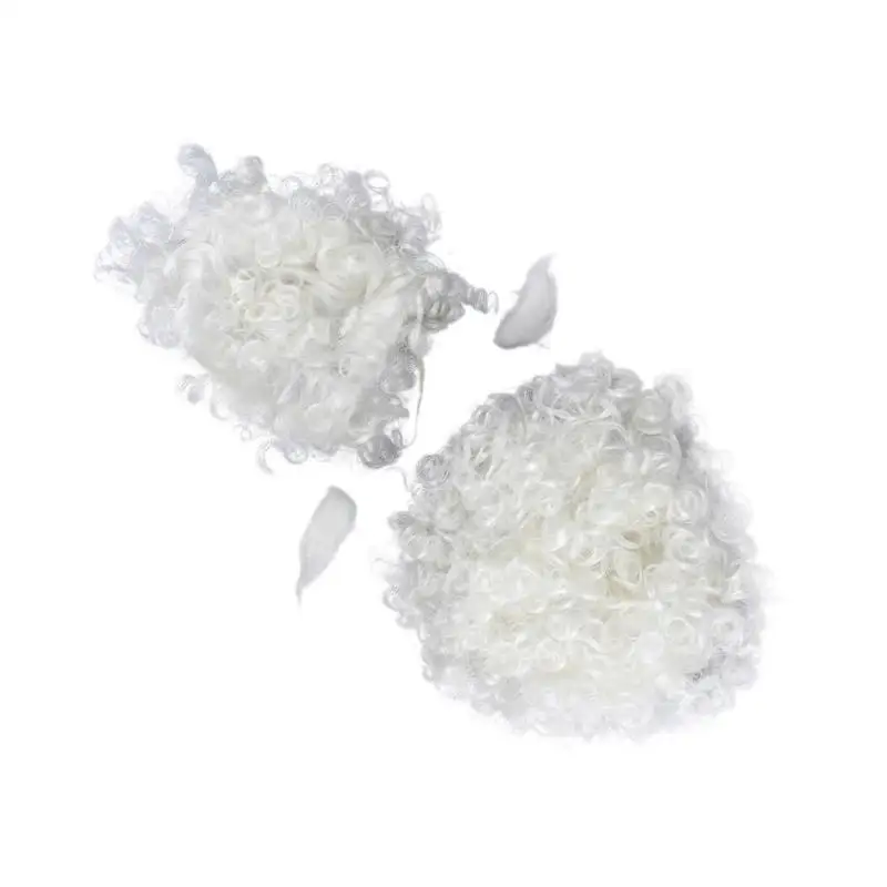 

652F 3 шт. Рождественские вьющиеся парики Санта-Борода, набор париков для бровей и париков Санта-Клауса Парики для вечеринок