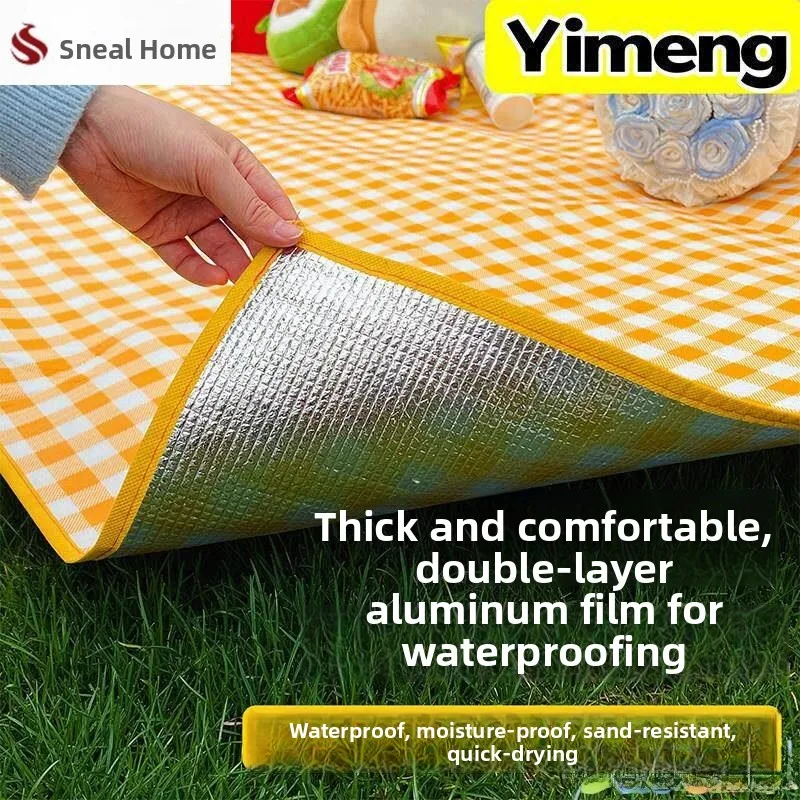 

Утолщенный водонепроницаемый коврик для пикника на открытом воздухе, влагостойкий коврик для пикника, туристическое снаряжение, бренд Fly Blue Valley, с алюминиевым фольгированным слоем