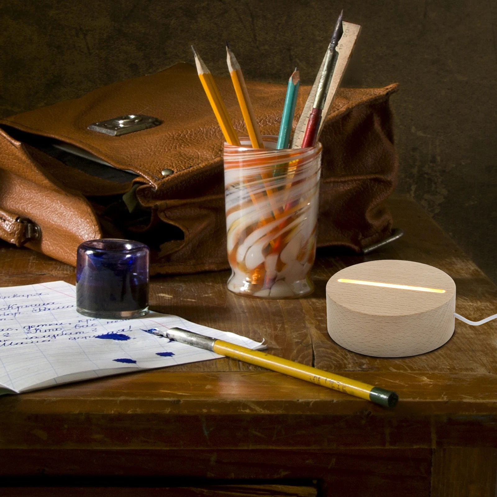 

1Pcs Wooden Night Lamp Stand Safe Reliable Quality Reasonable Price Delicate Design Practical Use Small Night Light