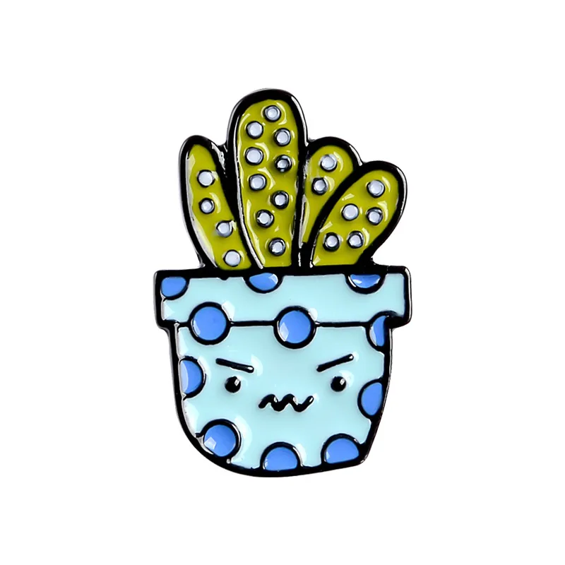 Cartoon cactus Plant Enamel Pins Brooches Clothing Backpack Lapel Badges Jewelry Accessories For unisex gift