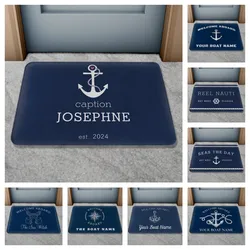 Custom Door Mat Non-Slip Bath Mat Personalized Welcome Rug Indoor Outdoor Custom Boat Name Home Decor Bathroom Floor Mat