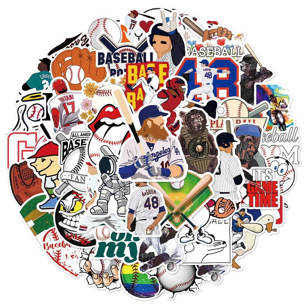 10/30/50PCS Baseball Outdoor Sports Stickers Decals Decoration Laptop Suitcase Scrapbook Phone Stationery Cool Kid Toy Sticker