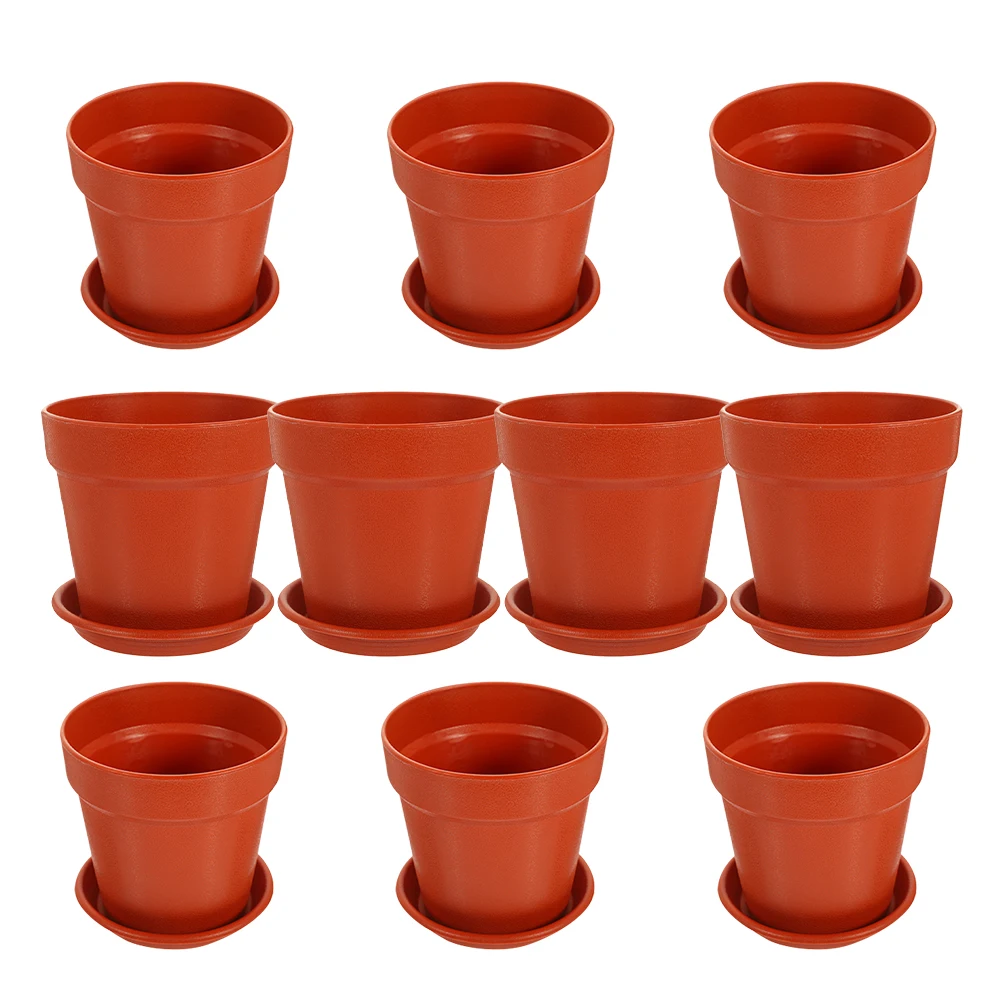 

10 комплектов пластиковых цветочных горшков в терракотовом стиле, 145x104x126 см, дренажное отверстие для суккулентов, семян, молодых овощей, дома