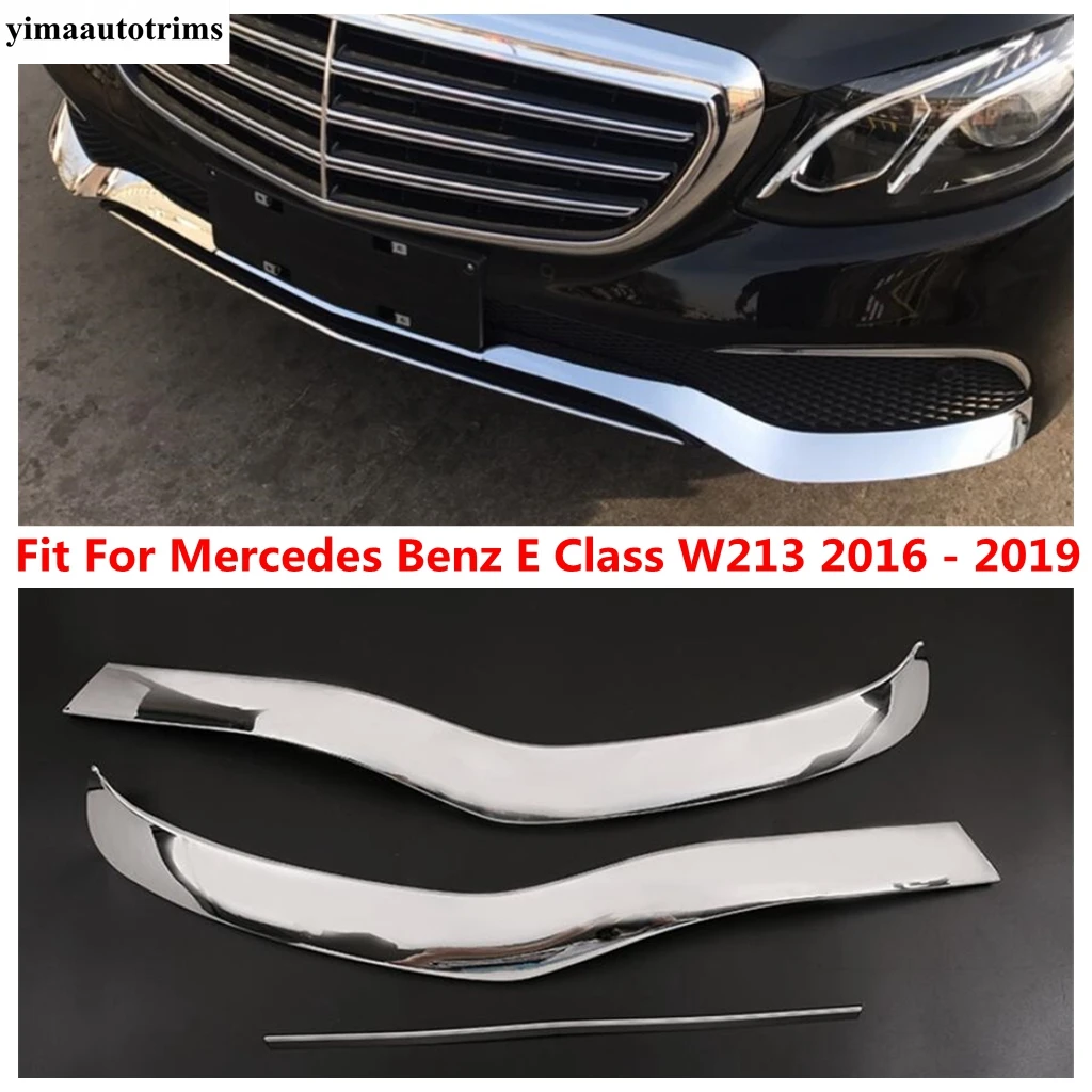 

Front Bumper Corner Strip Protection Cover Trim Fit For Mercedes Benz E CLASS W213 2016 - 2019 ABS Chrome Accessories Exterior