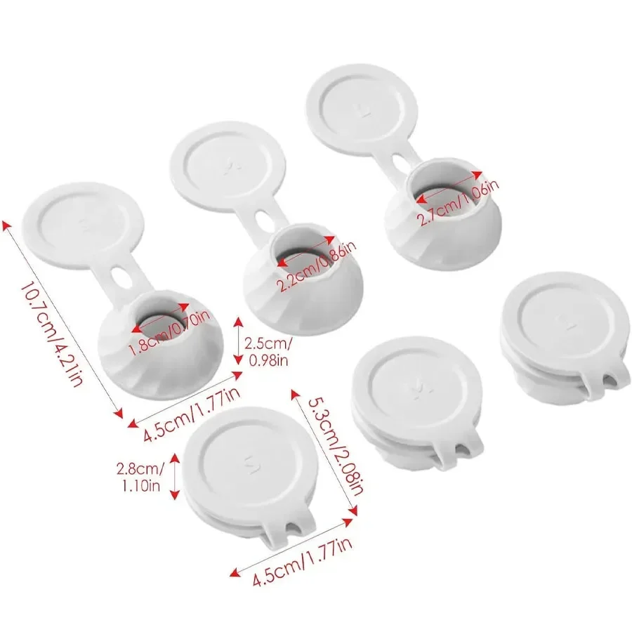 أغطية تفريغ الزجاجات، موصل نقل محولات 3/6 قطع، 3 أحجام أغطية مقلوبة زجاجة قلابة، غطاء زجاجة مقلوب احصل على كل د