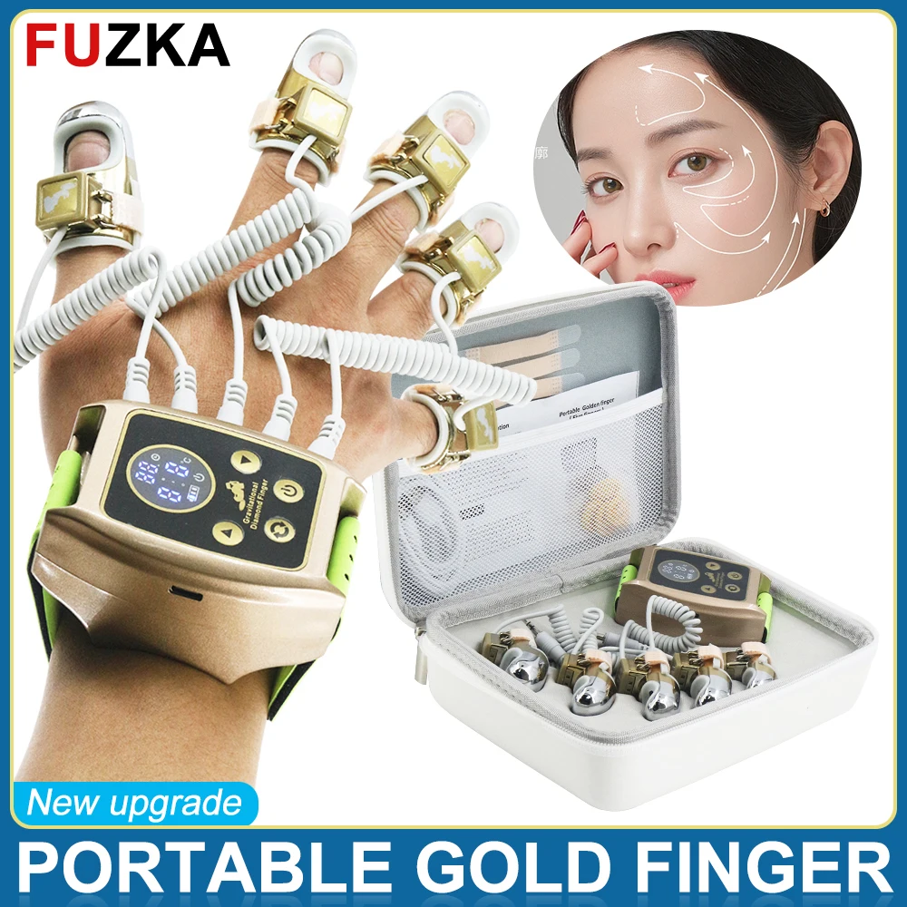 New Face Lifting Microcurrent Golden Finger EMS Beauty Machine Relieve Fatigue Body Relax Home Use Face Relax